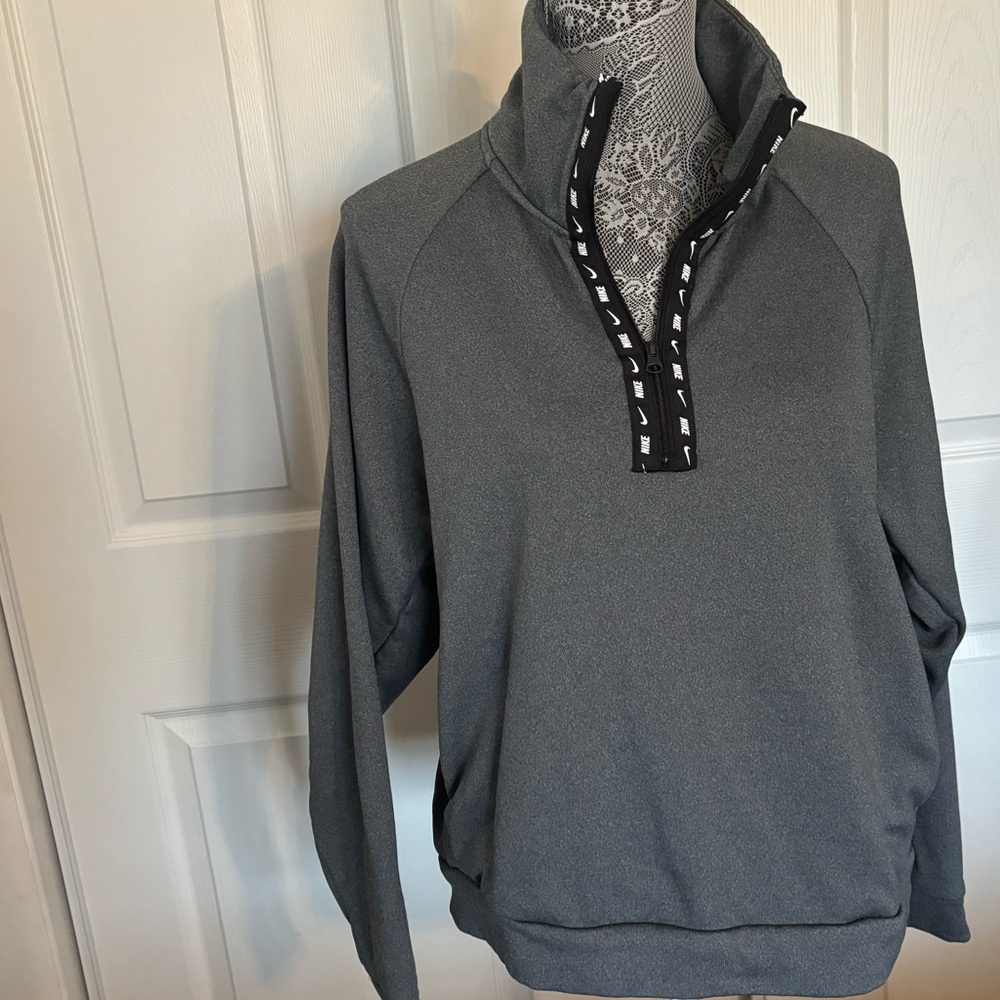 Nike Black and Gray Quarter-Zip Pullover